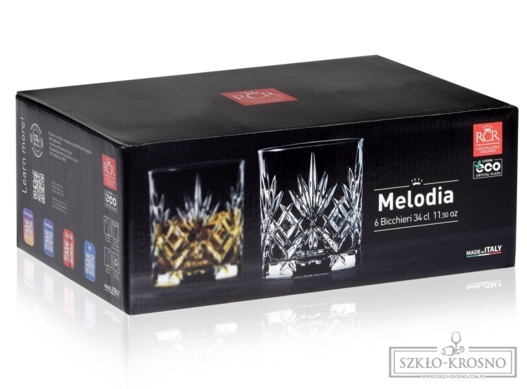 Kryształowe szklanki do whisky RCR Melodia 310ml