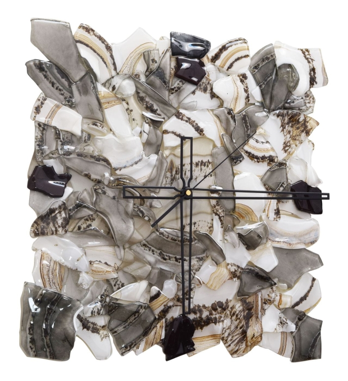 Ekskluzywny szklany kwadratowy zegar ścienny 45x45cm