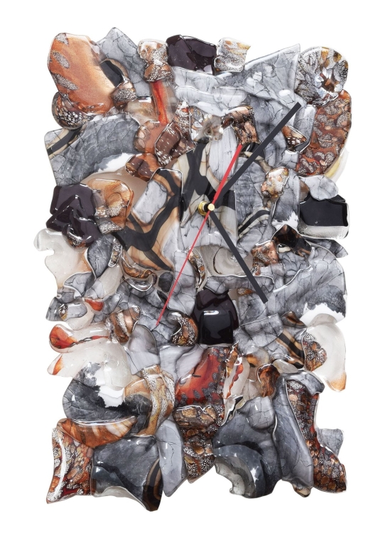 Ekskluzywny, szklany, prostokątny zegar ścienny 33x47cm "2"