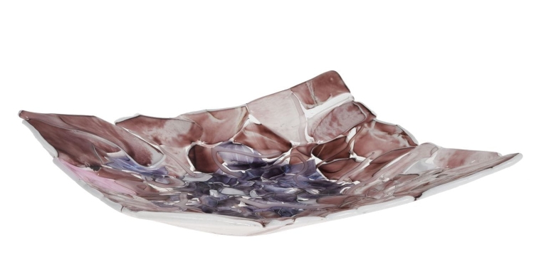 Ekskluzywna kwadratowa szklana patera na owoce pizze 30cm