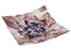 Ekskluzywna kwadratowa szklana patera na owoce pizze 30cm