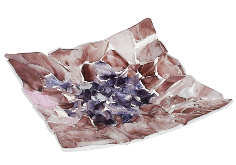 Ekskluzywna kwadratowa szklana patera na owoce pizze 30cm