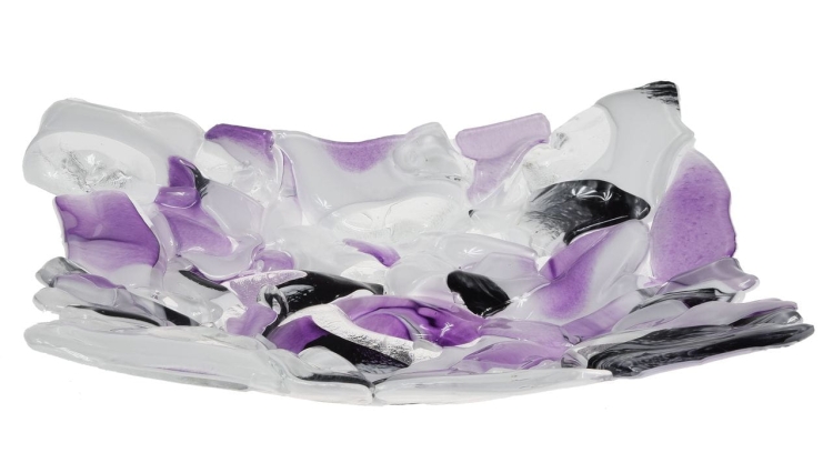 Ekskluzywna kwadratowa szklana patera na owoce pizze 30cm "38"