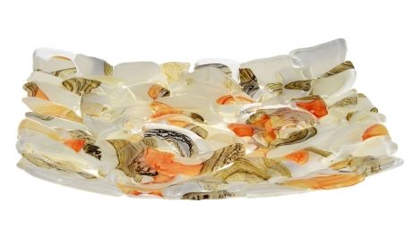 Przejdź do produktu Ekskluzywna kwadratowa szklana patera na owoce pizze 30cm "21" 