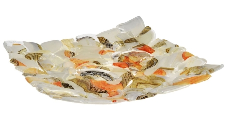 Przejdź do produktu Ekskluzywna kwadratowa szklana patera na owoce pizze 30cm "21" 