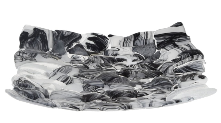 Ekskluzywna kwadratowa szklana patera na owoce pizze 30cm "23"