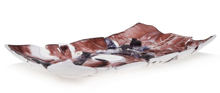 Ekskluzywna prostokątna szklana patera na owoce pizze 39cm "25"