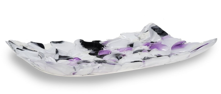 Ekskluzywna prostokątna szklana patera na owoce pizze 39cm "38"