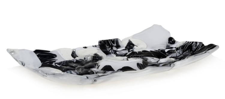 Ekskluzywna prostokątna szklana patera na owoce pizze 39cm "23"