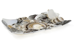 Ekskluzywna prostokątna szklana patera na owoce pizze 39cm "22"