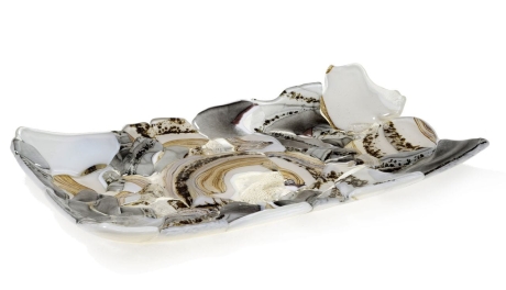 Przejdź do produktu Ekskluzywna prostokątna szklana patera na owoce pizze 39cm "22"