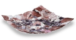 Ekskluzywna kwadratowa szklana patera na owoce pizze 38cm "25"