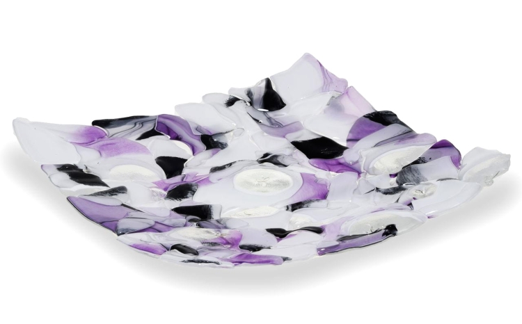 Ekskluzywna kwadratowa szklana patera na owoce pizze 38cm "38"