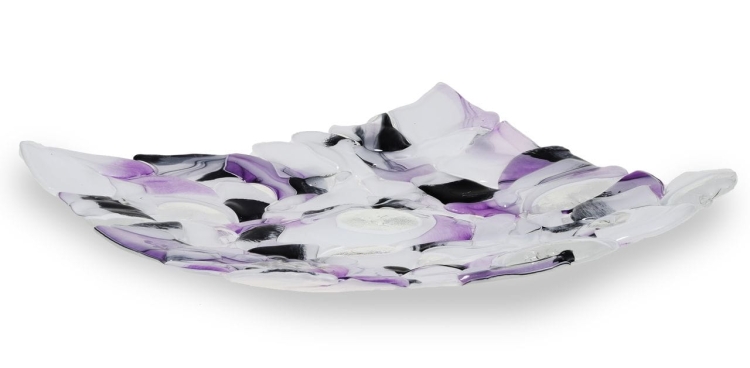 Ekskluzywna kwadratowa szklana patera na owoce pizze 38cm "38"