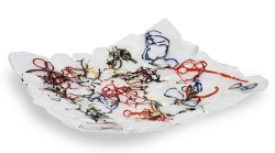 Ekskluzywna kwadratowa szklana patera na owoce pizze 38cm "32"