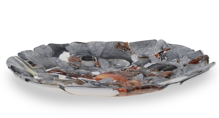 Ekskluzywna okrągła szklana patera na owoce pizze 38cm "2"