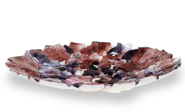 Ekskluzywna okrągła szklana patera na owoce pizze 38cm "25"