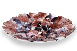 Ekskluzywna okrągła szklana patera na owoce pizze 38cm "25"