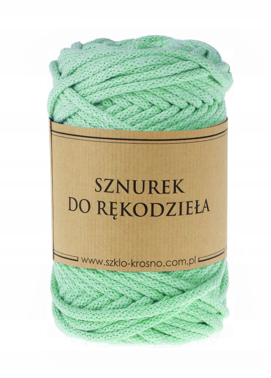 Sznurek do rękodzieła makramy z rdzeniem Miętowy 5mm 50m