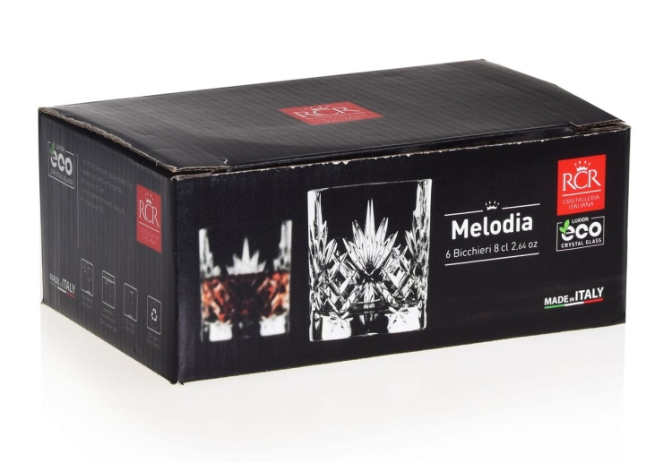 RCR MELODIA kieliszki do wódki likieru SHOT 80ml