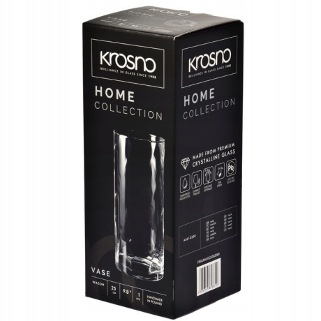 Przejdź do produktu Szklany wazon na kwiaty optyk Home KROSNO 25cm