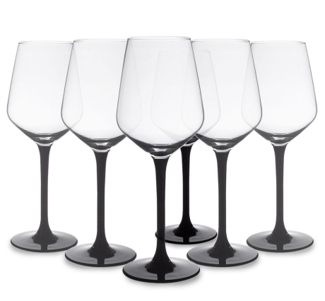 Przejdź do produktu Kieliszki do wina białego Rubin Black czarna stopka 290ml