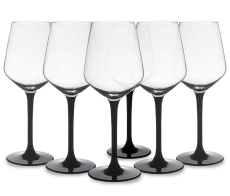 Przejdź do produktu Kieliszki do wina czerwonego Rubin Black czarna stopka 370ml