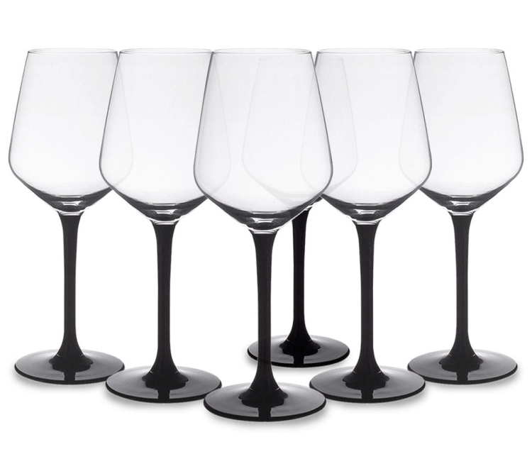 Kieliszki do wina czerwonego Rubin Black czarna stopka 370ml