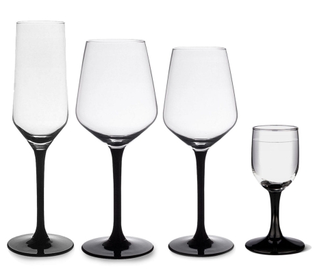 Przejdź do produktu Komplet kieliszków Altom Design Rubin Black czarna nóżka 24el.