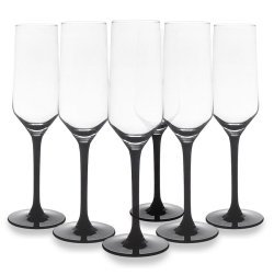 Komplet kieliszków Altom Design Rubin Black czarna nóżka 24el.