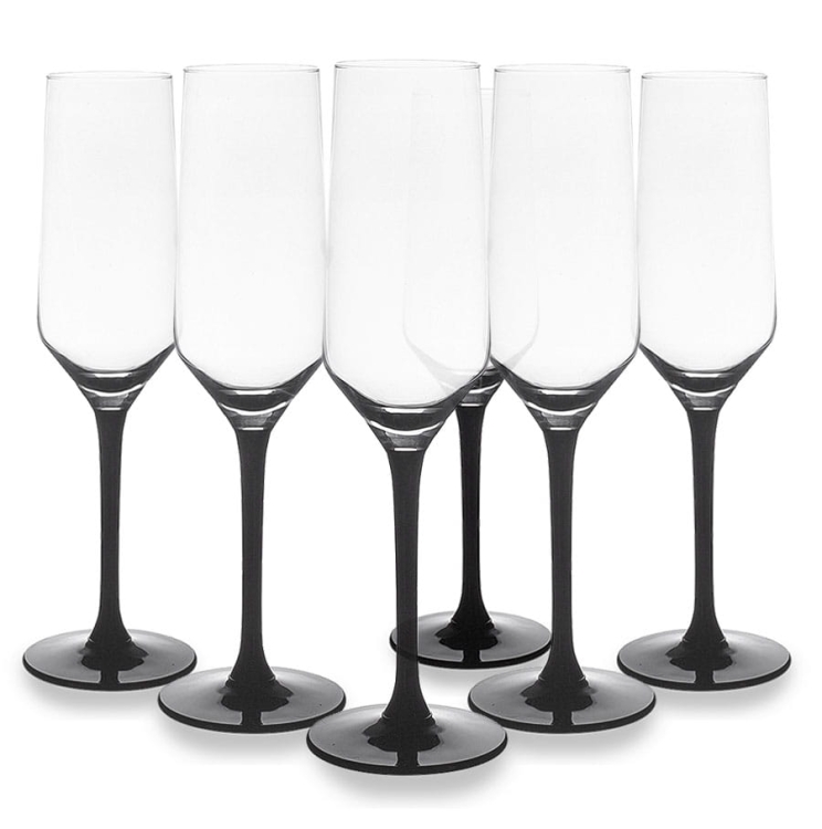 Komplet kieliszków Altom Design Rubin Black czarna nóżka 24el.