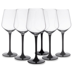 Komplet kieliszków Altom Design Rubin Black czarna nóżka 24el.