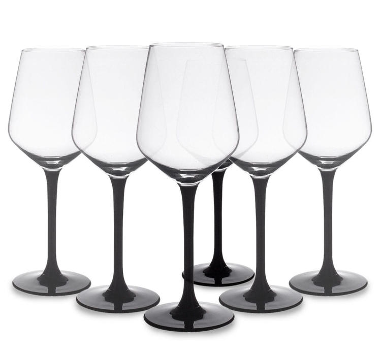 Komplet kieliszków Altom Design Rubin Black czarna nóżka 24el.