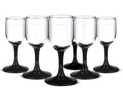 Komplet kieliszków Altom Design Rubin Black czarna nóżka 24el.