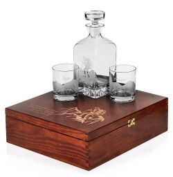 Komplet do whisky 6+1 "Polskie góry" karafka + szklanki w skrzynce