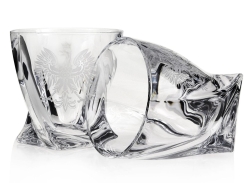 Ekskluzywny zestaw z grawerem do whisky z kryształowego szkła - ORZEŁ - Godło Polska