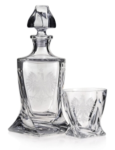 Ekskluzywny zestaw z grawerem do whisky z kryształowego szkła - ORZEŁ - Godło Polska
