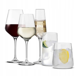 Komplet / zestaw kieliszków szklanek KROSNO Avant-Garde 20el do wina, szampana, wody, soku