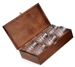 Kryształowe szklanki do whisky Bohemia DIPLOMAT 320ml w skrzynce z GRAWEREM