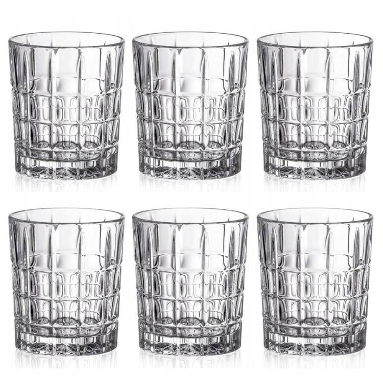 Kryształowe szklanki do whisky Bohemia DIPLOMAT 320ml w skrzynce z GRAWEREM