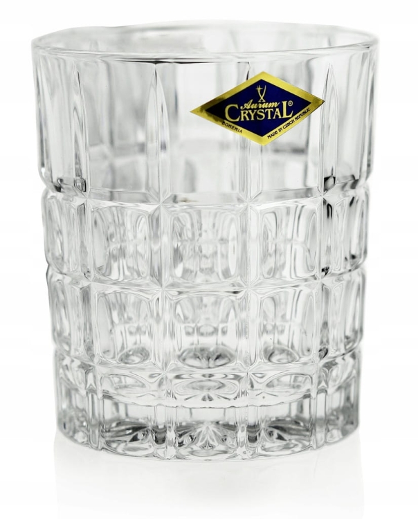 Kryształowe szklanki do whisky Bohemia DIPLOMAT 320ml w skrzynce z GRAWEREM