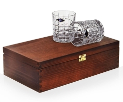 Kryształowe szklanki do whisky Bohemia DIPLOMAT 320ml w skrzynce z GRAWEREM