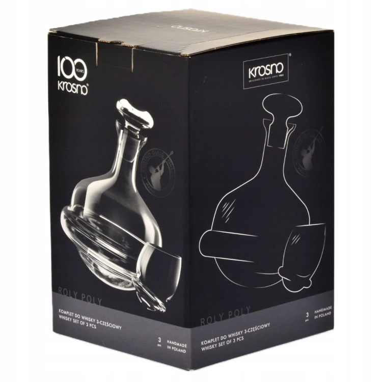 Komplet do whisky KROSNO Handmade ROLY-POLY 2+1