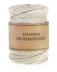 Sznurek do rękodzieła makramy z rdzeniem Ecru 3mm 100m