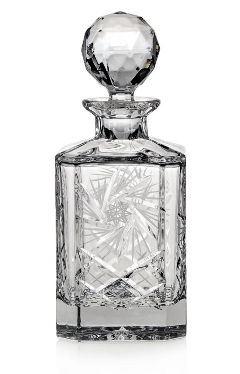 Zestaw do whisky JULIA młynek kryształ 6+1 w skrzynce z GRAWEREM