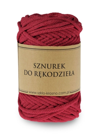 Przejdź do produktu Sznurek do rękodzieła makramy z rdzeniem Bordowy 5mm 50m