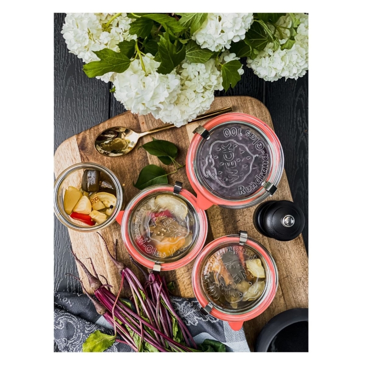 WECK słoiki szklane cylindryczne z pokrywką na domowe weki 1040ml - 6szt