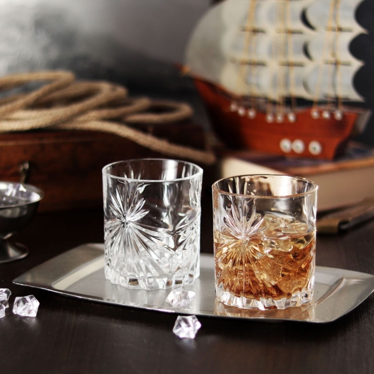 Kryształowe szklanki do whisky BOHEMIA Fiore 320ml 2szt