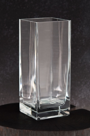 Przejdź do produktu Wazon szklany bezbarwny kwadratowy na kwiaty 25 cm