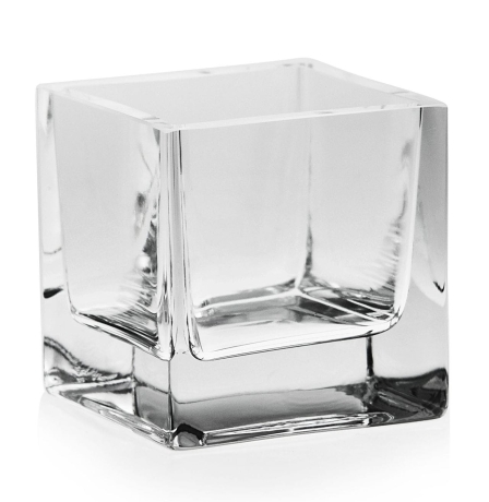 Przejdź do produktu Wazon szklany bezbarwny kwadratowy 10x10x10cm 